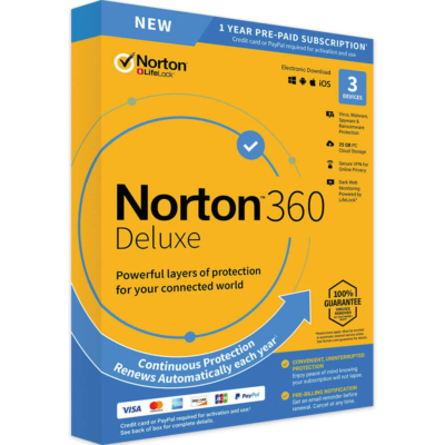 Norton 360 Deluxe  Antivirus 3 Eszköz 1 Év + 25 GB Cloud
